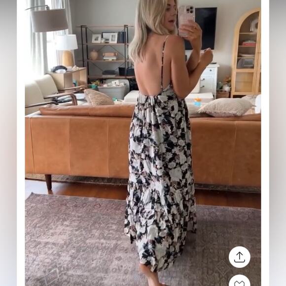 Abercrombie & Fitch Maxi dress XS Babydoll floral cottagecore strappy cotton - Picture 4 of 16